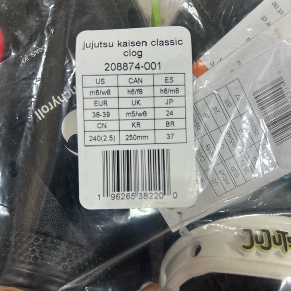 CROCS X Jujutsu Kaisen Classic Clog in size 8W 6M nwt - Picture 3 of 16